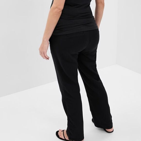 NWOT GAP Maternity Full Panel Straight Khaki, Black, Size 6, style #556392 - Picture 2 of 7